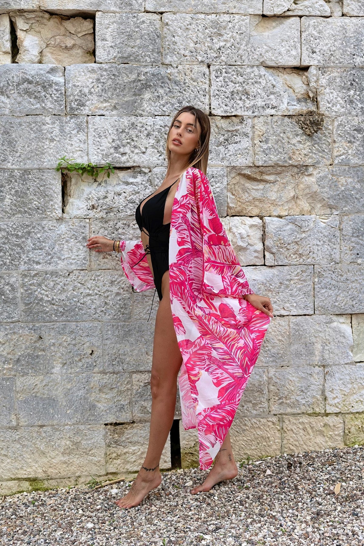 Body con kimono e cintura