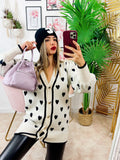 Maxi maglione panna a cuori