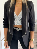 Completo giacca e pantalone strass nero