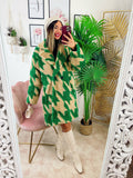 Cappotto pied de poule dettaglio verde
