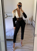 Giacca bianca e nera bustier