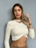 Maglioncino morbidissimo choker beige