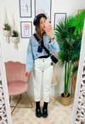 Giacca di jeans con borchie