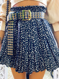 Gonna a pieghine nera con pois