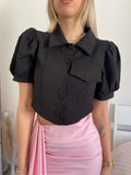 Camicia crop nera