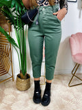 Jeans a vita alta Ballon verde militare