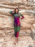 Abito in velo multicolor