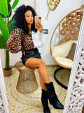 Camicia animalier bicolore