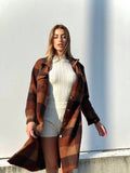 Maxi camicione a quadri Camel