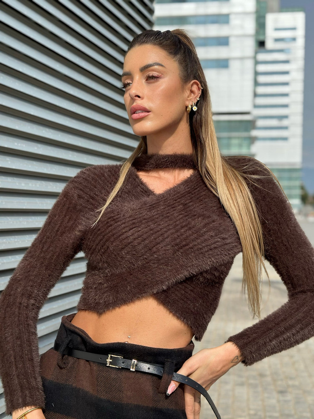 Maglioncino morbidissimo choker choco
