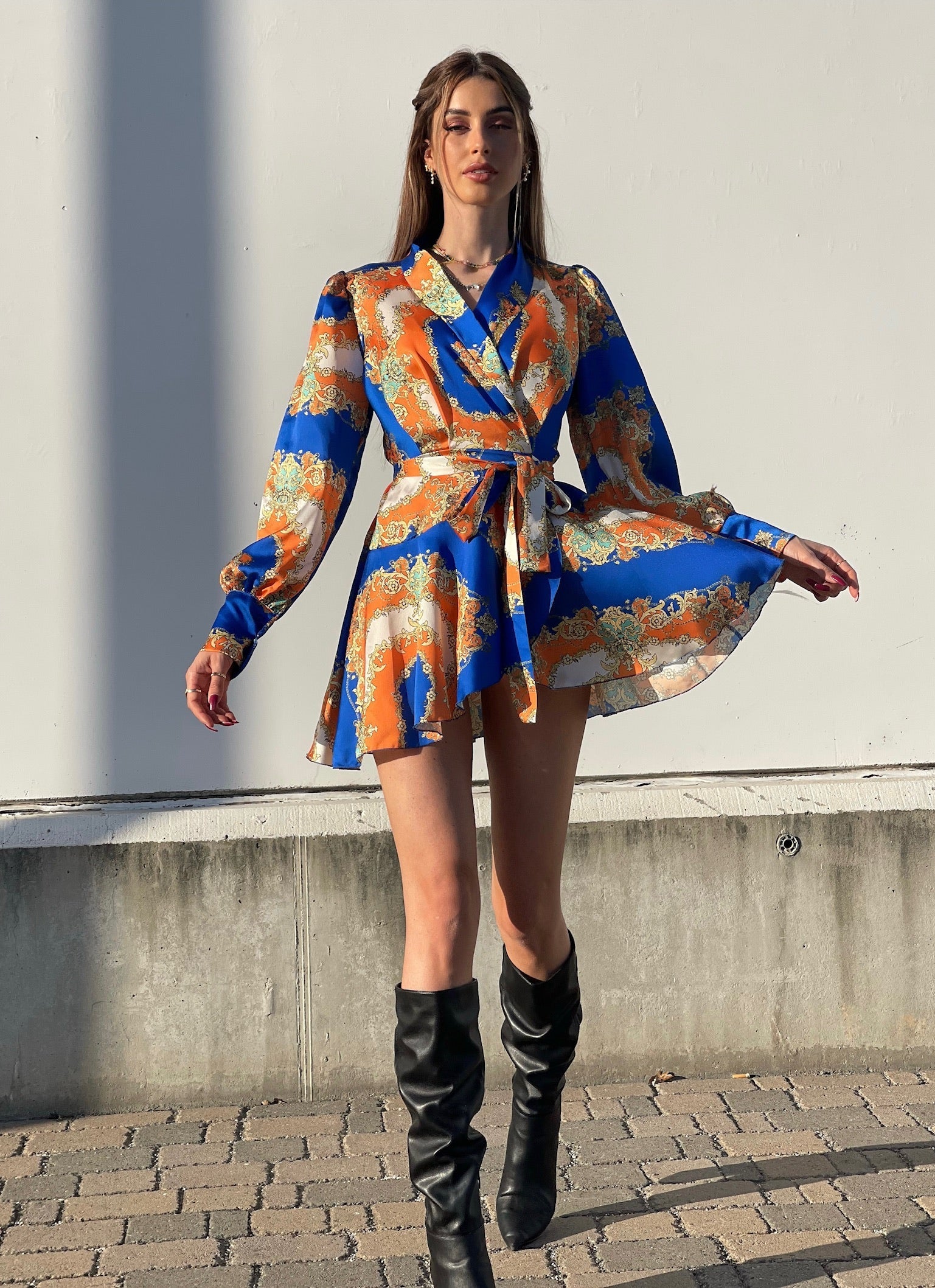 Abito etnico arancio blu
