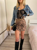 Gonna zebrata Camel e nera