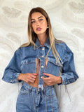 Giacca in jeans con catene