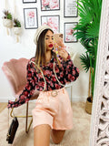 Camicia fiorata base nera
