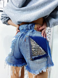 Short Levi’s Vintage bagno scuro con borchie