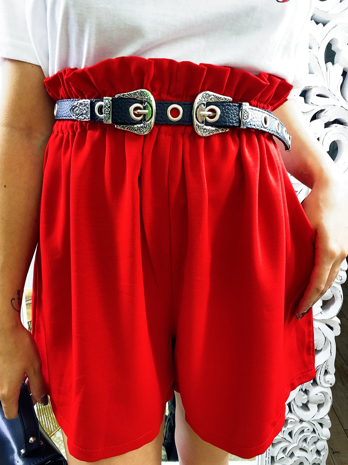 Short rosso con elastico