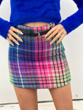 Gonna in tweed Fuxia blu