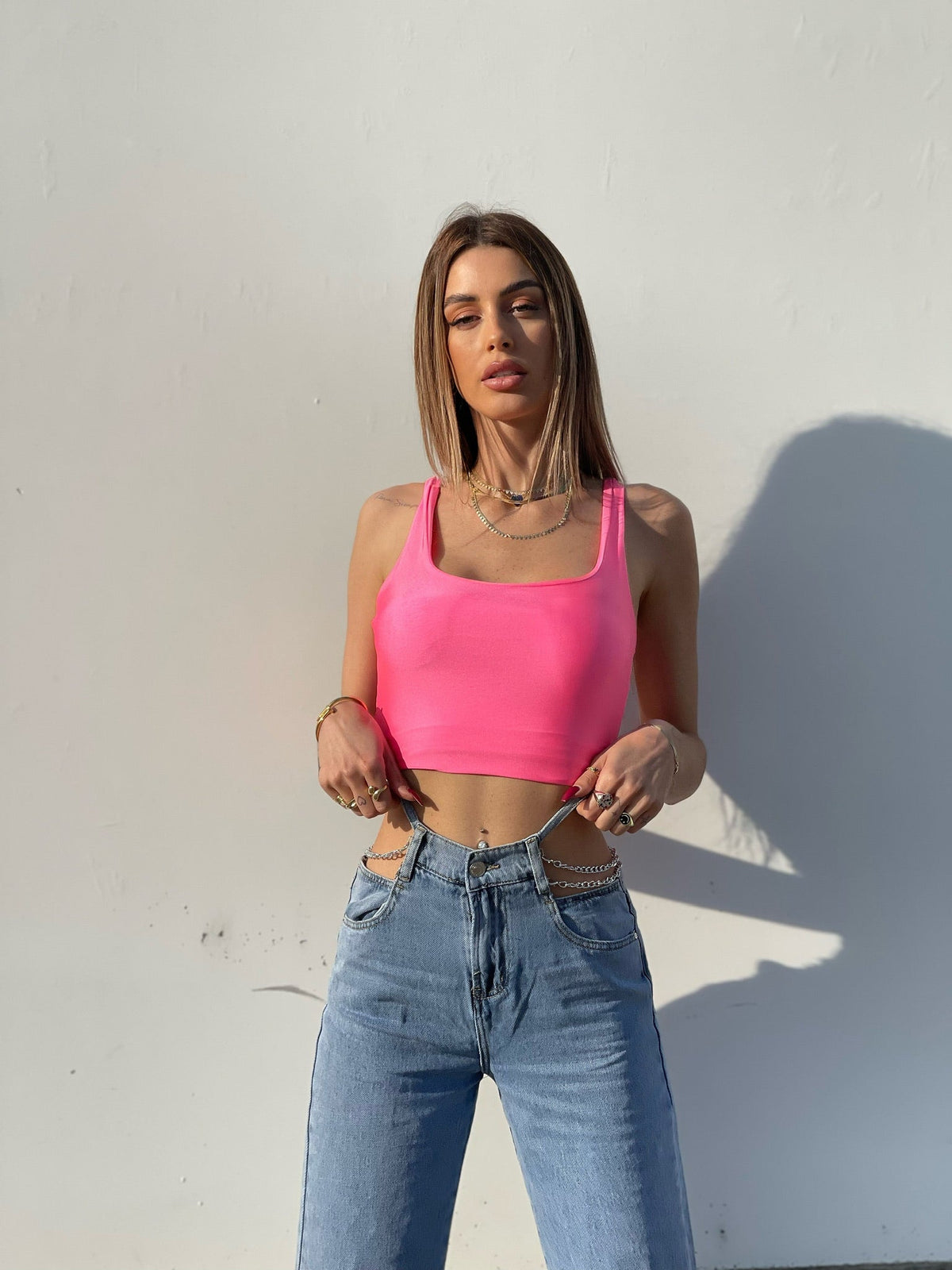 Top rosa fluo