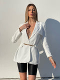 Blazer bianco con cintura