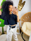 Maglia a top crop nera