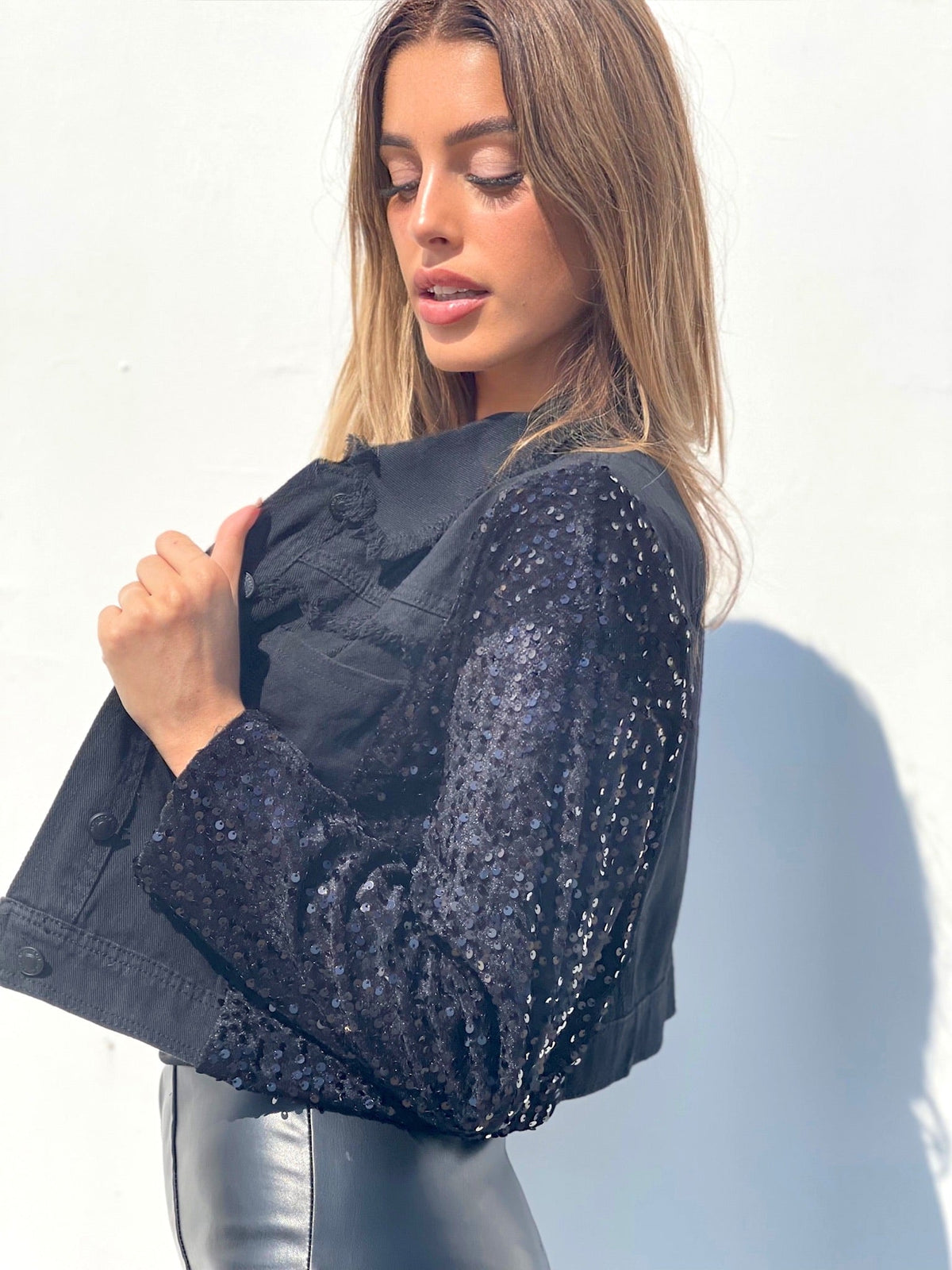 Giacchino con paillettes nero