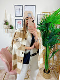 Giacca a quadri Beige con tasche