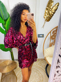Abito con paillettes fuxia
