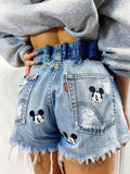 Short Levi’s Vintage bagno medio con strappi stampa topolino