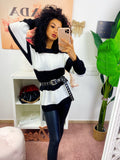Maglione a righe bianco e nero