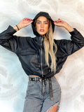 Giubbino in eco pelle nero