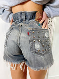 Short Levi’s Vintage con Borchie bagno grigio