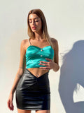 Gonna in ecopelle basic nera