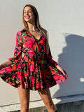 Abito a fiori Rossi fucsia