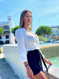 Completo Body bianco e gonna nera