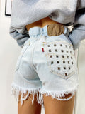 Short Levi’s Vintage con Borchie bagno chiaro