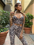 Completo animalier top e pantalone