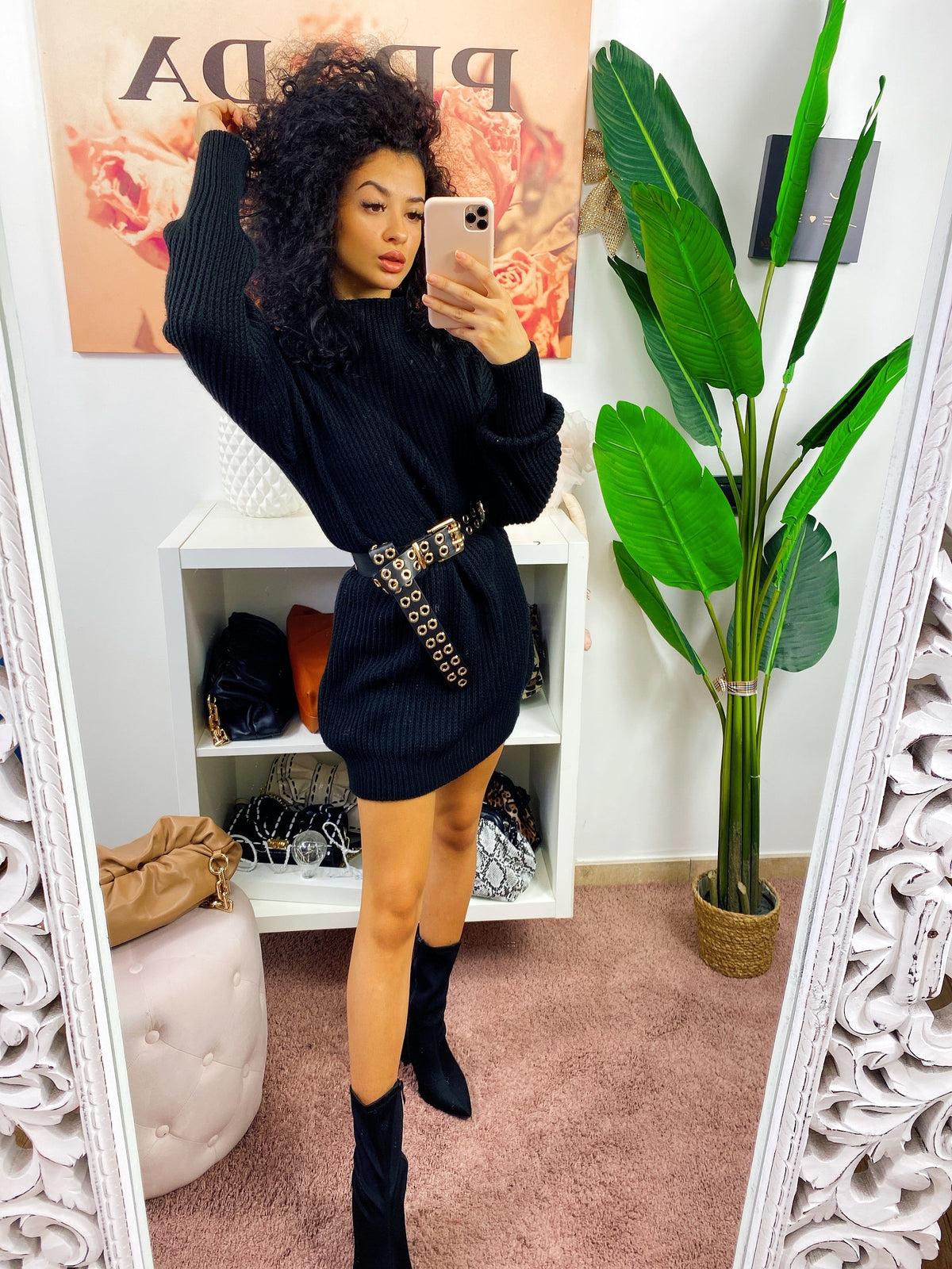 Abito in maglia Nero
