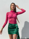 Camicia velata con corpino Fuxia