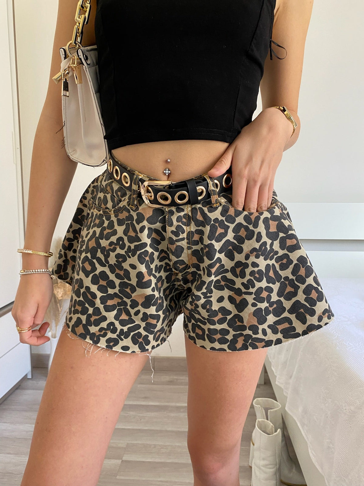 Short a farfalla animalier