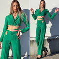 Completo top e pantalone verde