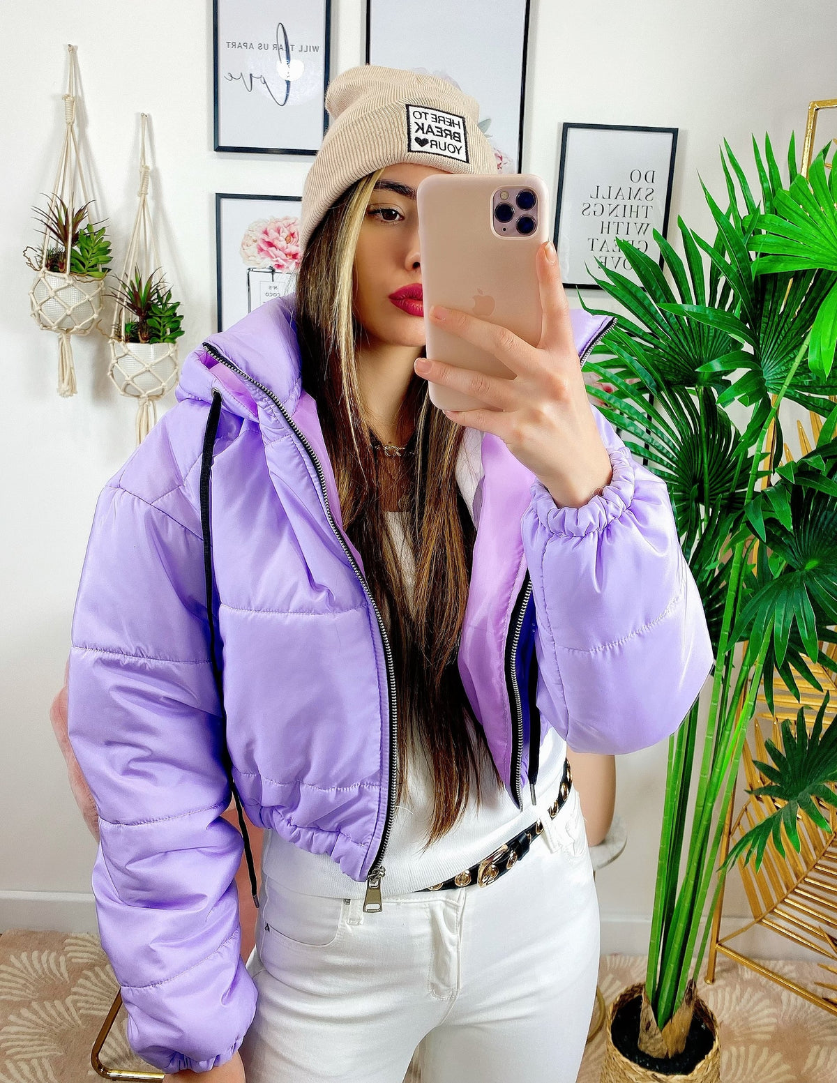Bomber crop lilla