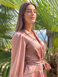 Abito in raso rosa