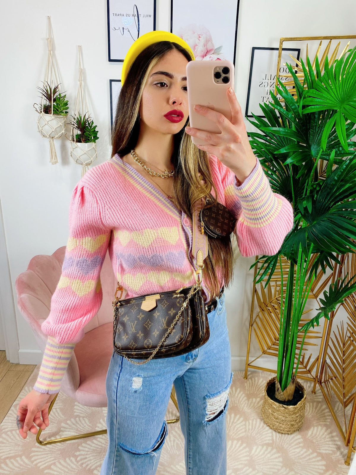 Maglioncino con Cuori Rosa e lilla