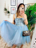 Abito in Tulle con dettagli in  jeans