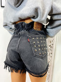 Short Levi’s Vintage con Borchie bagno grigio