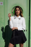 Camicia bianca con strass