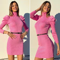 Abito in maglia rosa barbie