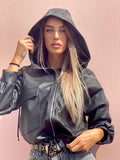 Giubbino in eco pelle nero