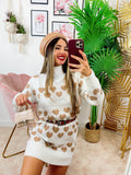 Maxi maglione Bianco a cuori