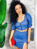 Completo top e gonna jeans